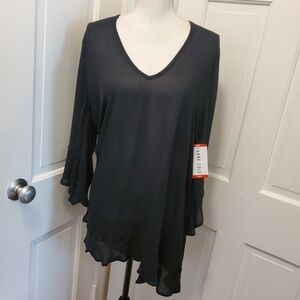 NWT Anne Cole Black Beach Coverup, Size XS/Small 100% Rayon